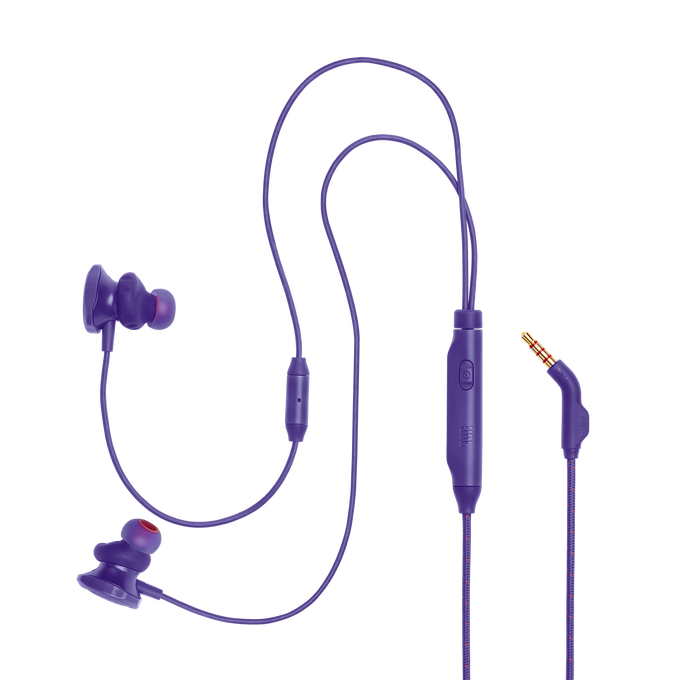 JBL Quantum 50 - Purple - Wired in-ear gaming headset with volume slider and mic mute - Detailshot 2 image number null